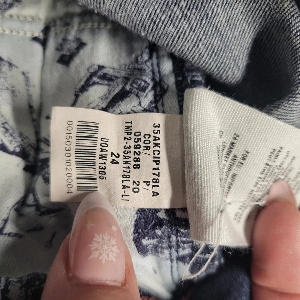 Pilcro and the Letterpress Flare Jeans Dark Wash Mid Rise Denim Size 24